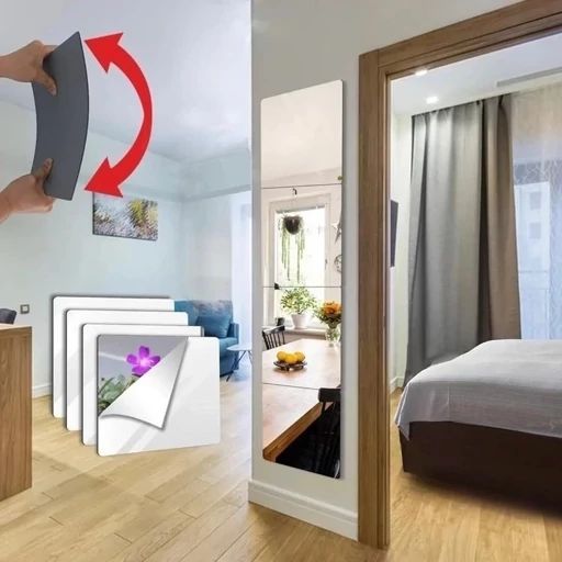 آینه مربع پشت چسب دار Plexi